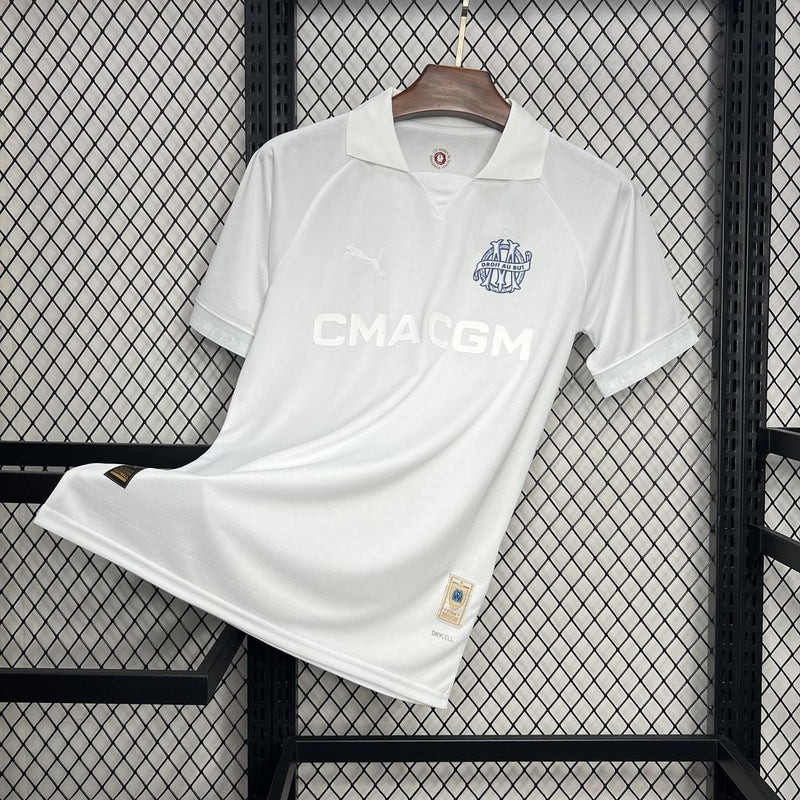 Camisa Olympique de Marseille 125 anos White 24/25 - Versão Torcedor